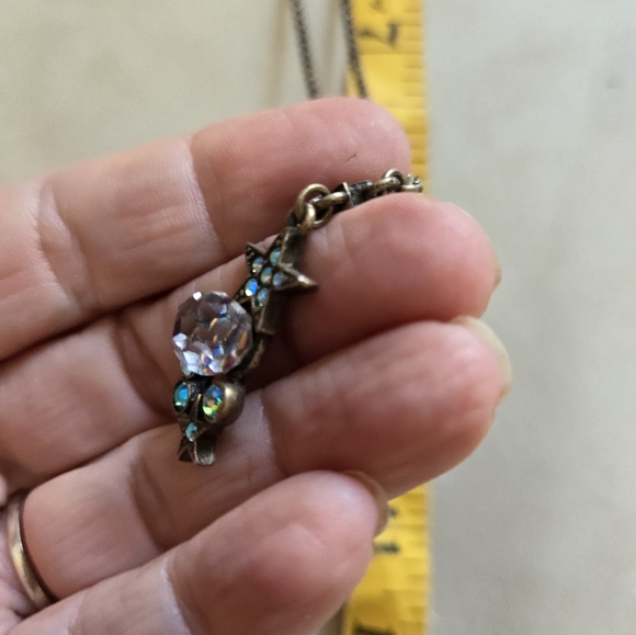 Kirks Folly Necklace Crystals Star Multicolor Dangly Sparkly Statement Blue Fest - Picture 12 of 12